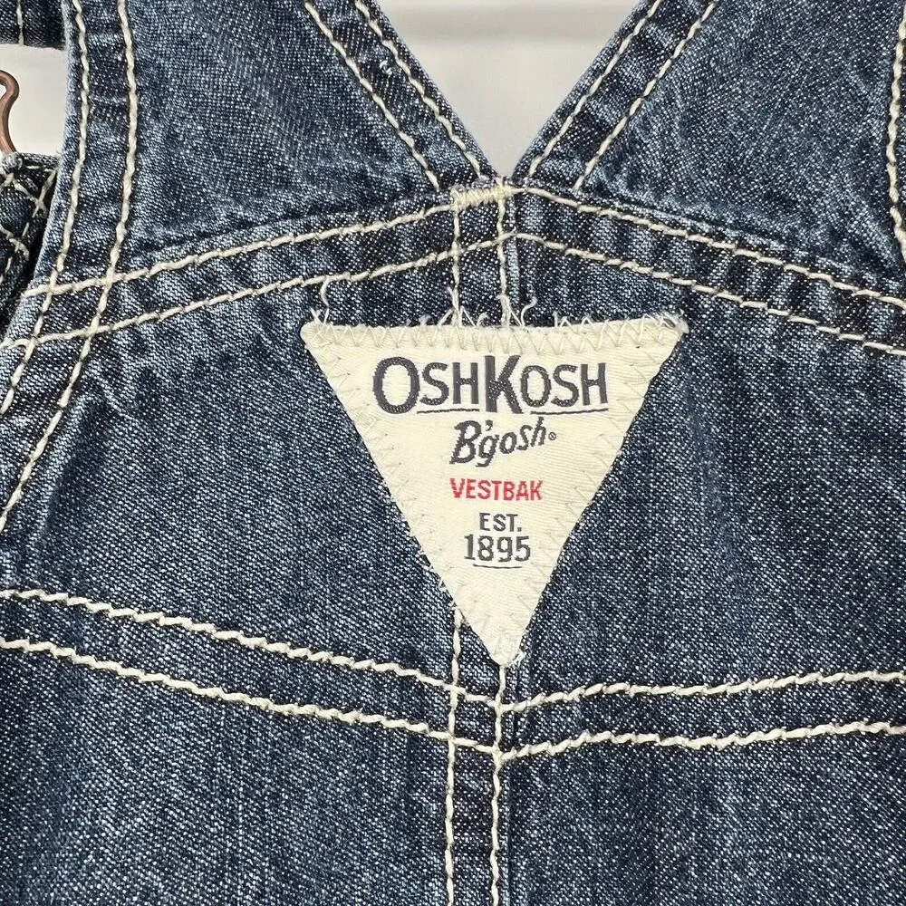 Oshkosh B'gosh Denim Dress Layered Floral Gingham Eyelet Layers‎ 18 months